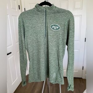 Nike NY Jets 1/4 zip Long sleeve Dri Fit green shirt size Medium